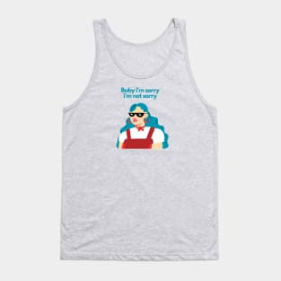 Baby cool blue hair girl with glasses red aesthetic illustration Tank Top